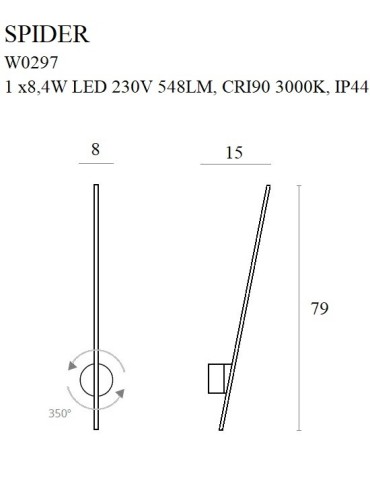 Maxlight Wall lamp Spider Gold W0297 - product 2