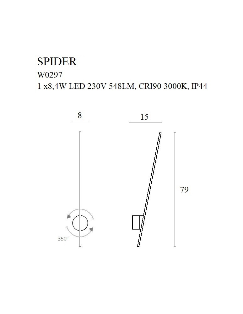 Designer wall lamps - Maxlight Wall lamp Spider Gold W0297 - product kolory-swiatla.pl 2