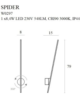 Maxlight Kinkiet Spider Złoty W0297 - produkt 2