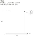LED pendant lamps - Maxlight Trio 1 Dimmable P0310D Pendant Lamp. - product 4