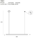 LED pendant lamps - Maxlight Trio 1 Gold Dimmable P0425D Pendant Lamp. - product 8