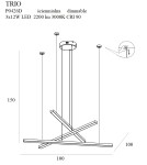 Designer pendant lamps - Maxlight Trio 3 Gold Dimmable P0426D Pendant Lamp. - product 5