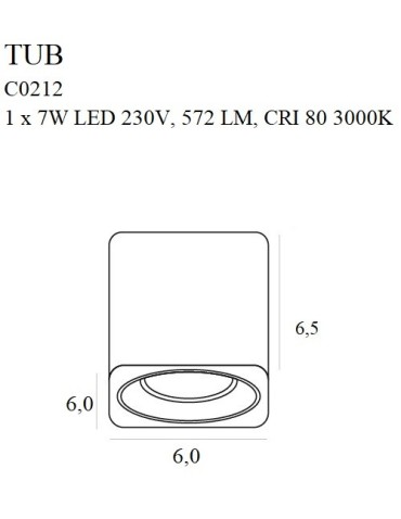 Maxlight Tub Square Ceiling Lamp Black + Gold Decorative Ring RC0155/C0156 Gold C0212. - product 2