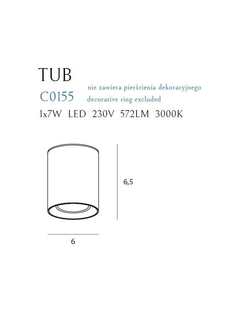 LED ceiling luminaires - Maxlight Tub Square Ceiling Lamp Black + Gold Decorative Ring RC0155/C0156 Gold C0212. - product kolory-swiatla.pl 3