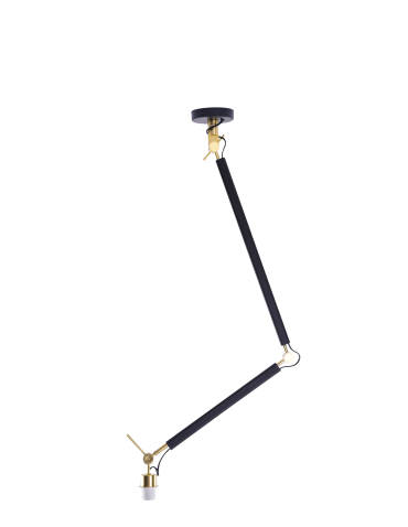 Azzardo ZYTA S PENDANT LAMPBODY BK/GO 1xE27 Ceiling Arm Moving Without Lampshade Black Gold AZ4189