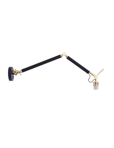Azzardo ZYTA S WALL LAMPBODY BK/GO 1xE27 Wall Arm Moving Without Lampshade Black Gold AZ4190