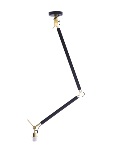 Azzardo ZYTA M PENDANT LAMPBODY BK/GO 1xE27 Ceiling Arm Moving Without Lampshade Black Gold AZ4192