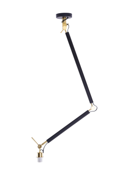 Azzardo ZYTA M PENDANT LAMPBODY BK/GO 1xE27 Sufitowa Ramię Ruchome Bez Abażuru Czarny Złoty AZ4192