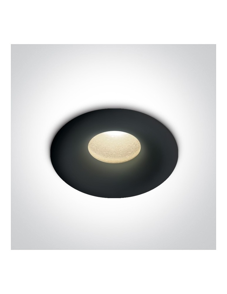 Flush-mounted hermetic lamps - One Light Kamari IP44 black LED ceiling drain - product kolory-swiatla.pl 1