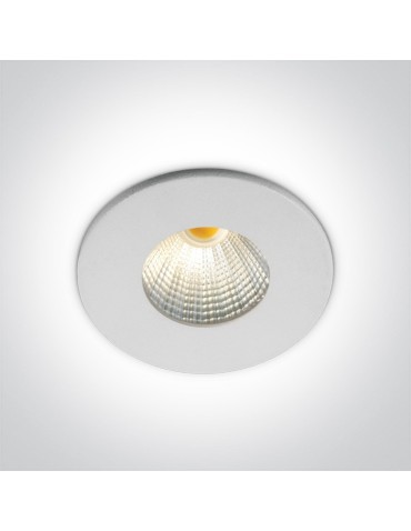 One Light aluminum recessed white fixed Kato LED 10103B/B/W.
