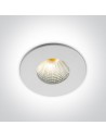 One Light aluminum recessed white fixed Kato LED 10103B/B/W.