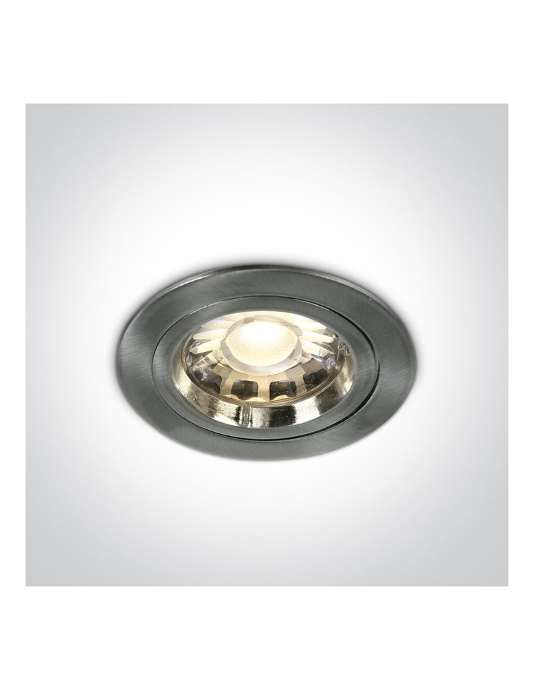 Flush-mounted lamps - pendants - One Light matte chrome Pirgos 10105/MC ceiling outlet - product kolory-swiatla.pl 1