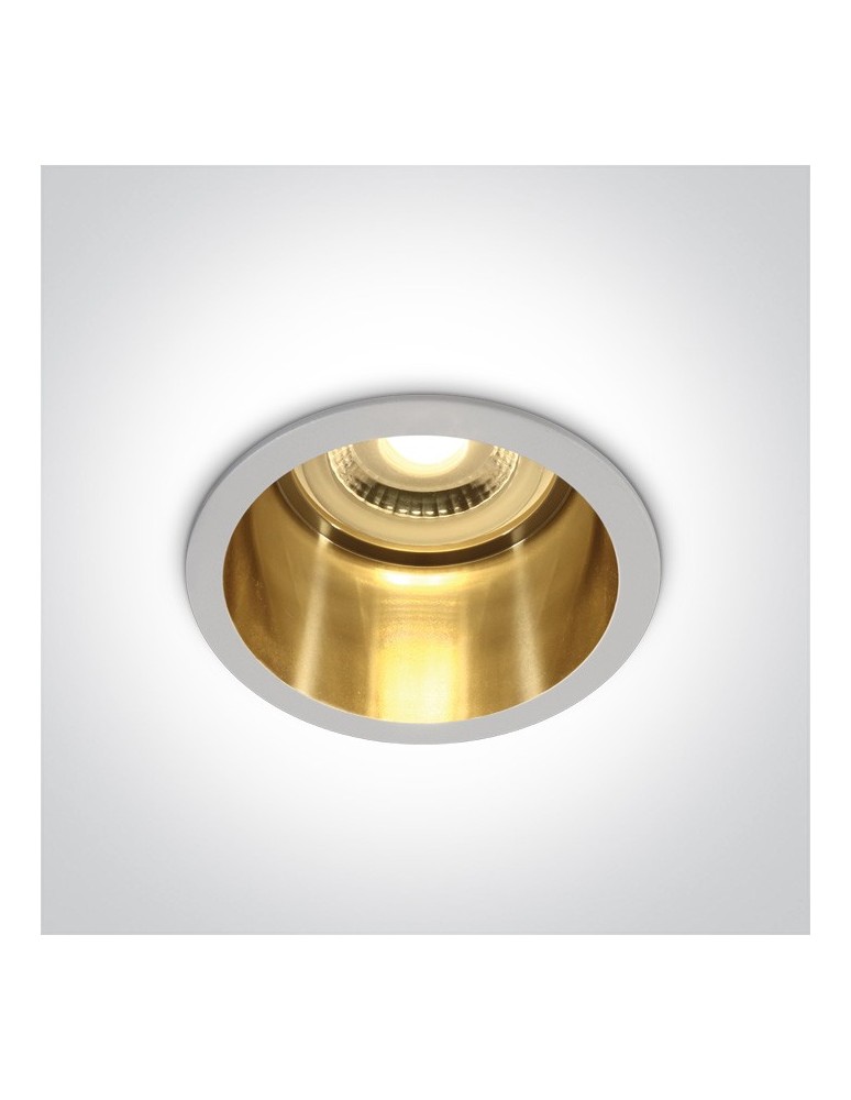 Flush-mounted lamps - pendants - One Light recessed luminaire white gold deep Ormos 10105D8/W/GL - product kolory-swiatla.pl 1