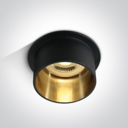 One Light Oprawa sufitowa tuba czarna złota Tholos 10105D9/B/GL