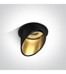 Flush-mounted lamps - pendants - One Light black gold slanted ceiling luminaire Ewretu 10105E1/B/GL - product 1