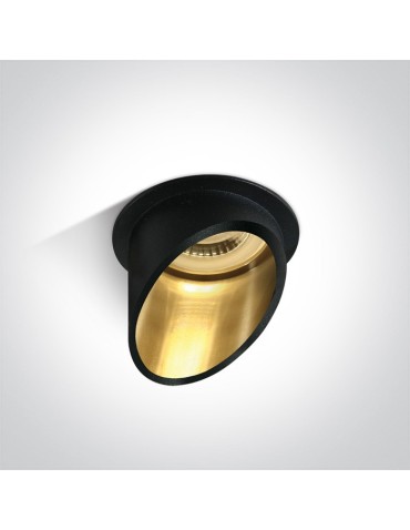One Light black gold slanted ceiling luminaire Ewretu 10105E1/B/GL