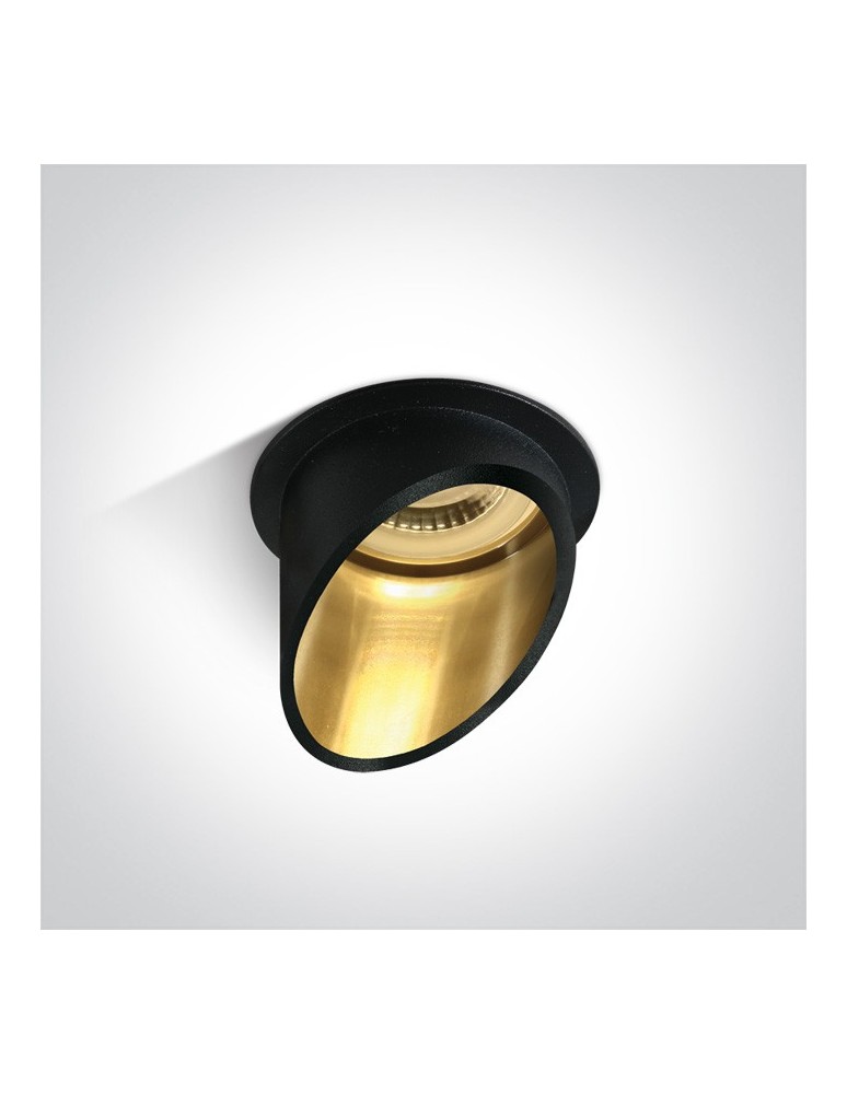 Flush-mounted lamps - pendants - One Light black gold slanted ceiling luminaire Ewretu 10105E1/B/GL - product kolory-swiatla.pl 1