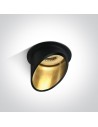 One Light black gold slanted ceiling luminaire Ewretu 10105E1/B/GL