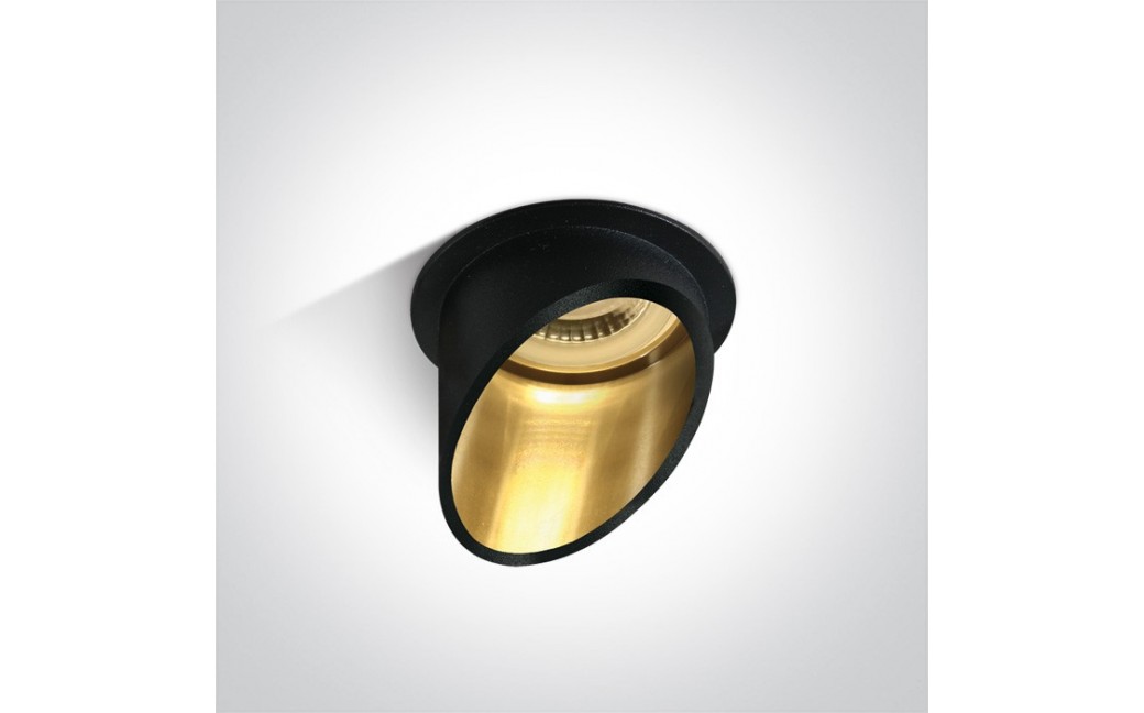 One Light Oprawa sufitowa czarna złota skośna Ewretu 10105E1/B/GL