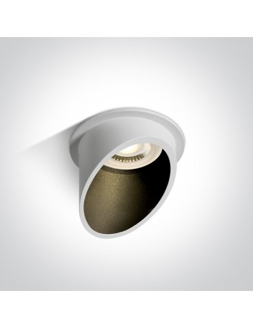 One Light white slanted ceiling luminaire Ewretu 10105E1/W/B