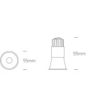 Flush-mounted lamps - pendants - One Light recessed white deep LED lamp Simu 10105FD/W/W - product 3