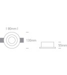 Frameless flush-mounted lamps - trimless - One Light recessed plaster lamp white Drimu 10105GT2 - product 4