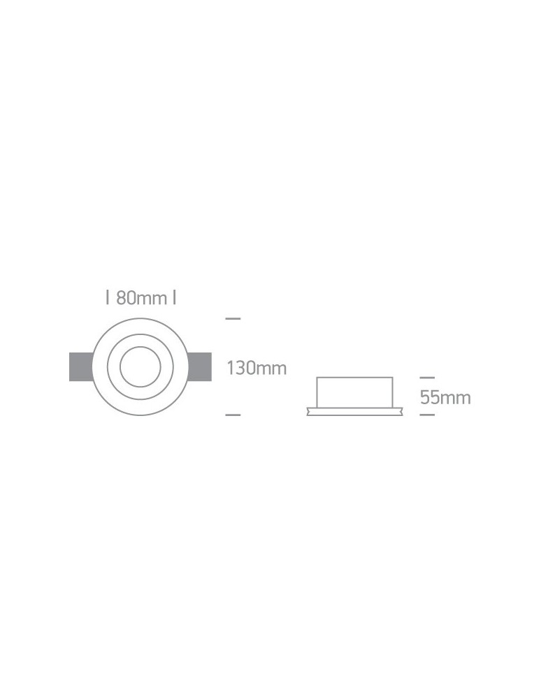 One Light recessed plaster lamp white Drimu 10105GT2