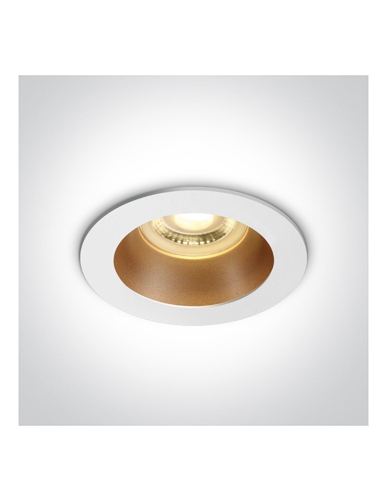 Flush-mounted lamps - pendants - One Light recessed white brass lamp Kanawi 10105M/W/BS - product kolory-swiatla.pl 1