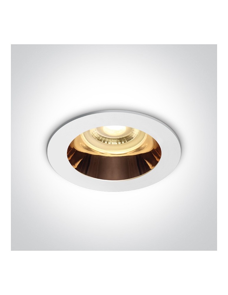 Flush-mounted lamps - pendants - One Light recessed lamp white copper Kanawi 10105M/W/CU - product kolory-swiatla.pl 1