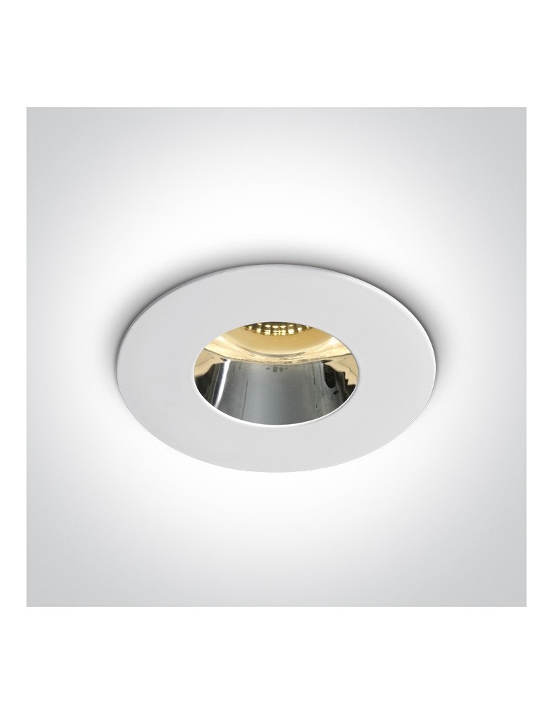 Flush-mounted lamps - pendants - One Light Joanis white chrome ceiling lamp 10105MD/W/C - product kolory-swiatla.pl 1