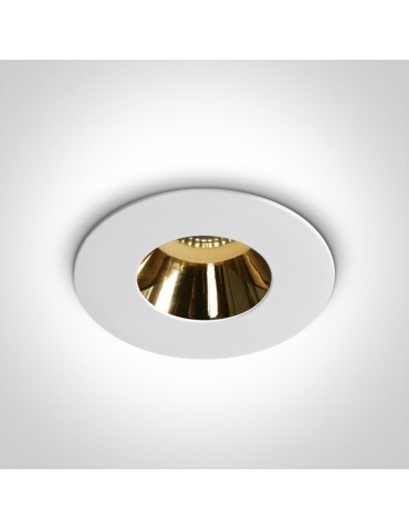 One Light white gold ceiling lamp Joanis 10105MD/W/GL