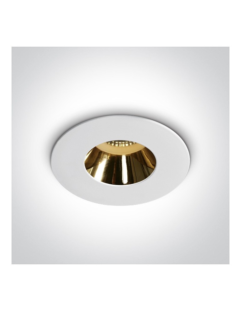 Flush-mounted lamps - pendants - One Light white gold ceiling lamp Joanis 10105MD/W/GL - product kolory-swiatla.pl 1
