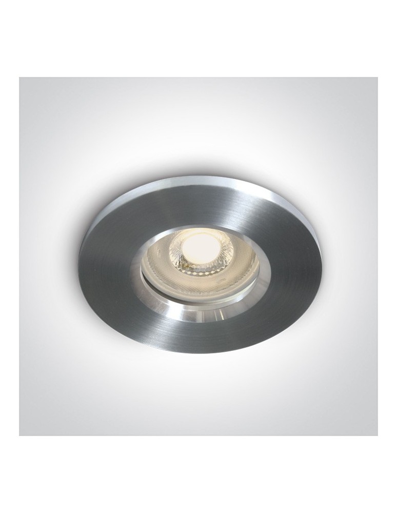 Flush-mounted hermetic lamps - One Light Nikolaos aluminum bathroom lamp 10105R1/AL IP65 - product kolory-swiatla.pl 1