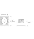 Frameless flush-mounted lamps - trimless - One Light Bathroom Inlet Black Manna 10107BT/B/W IP54 - product 3