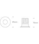 Flush-mounted lamps - pendants - One Light LED recessed black interchangeable fixture Sidiro 10112R/B/W - product 3