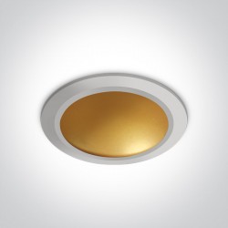 One Light Lampa LED biały mosiądz 16W Nata 2 10116FD/W/BS