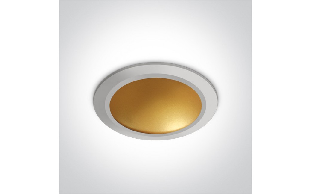 One Light Lampa LED biały mosiądz 16W Nata 2 10116FD/W/BS