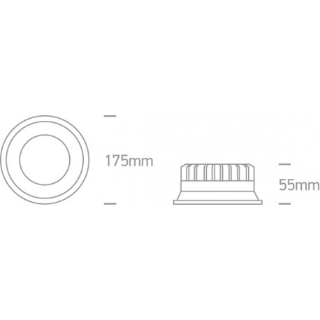 One Light Wpust lampa LED czarna 22W Maronas 2 10122D/B/C