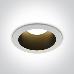 One Light Lampa wpust LED biała czarna do salonu Volax 3 10130ED/W/B/W