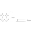 Round flush-mounted lamps - One Light recessed lamp white hotel Kaliana 11105ABG/W - product 2