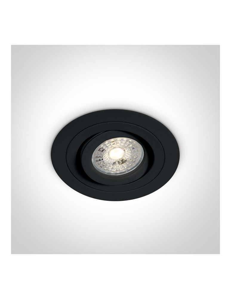Round flush-mounted lamps - One Light recessed bedroom lamp black Kakopetria 11105ABGL/B - product kolory-swiatla.pl 1