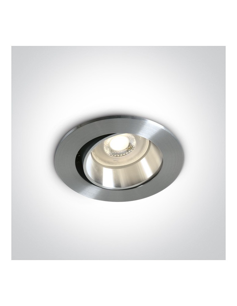 Round flush-mounted lamps - One Light recessed aluminum living room lamp Tsakistra 11105B1/AL - product kolory-swiatla.pl 1