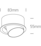 Flush-mounted lamps - pendants - One Light recessed adjustable lamp white Trimiklini 11105D8/W - product 4