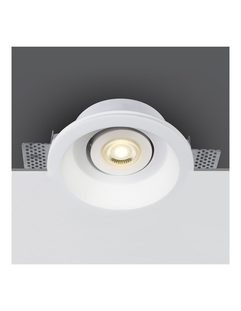 Frameless flush-mounted lamps - trimless - One Light recessed white gypsum bedroom recess Praitori 11105GT4 - product kolory-swiatla.pl 1