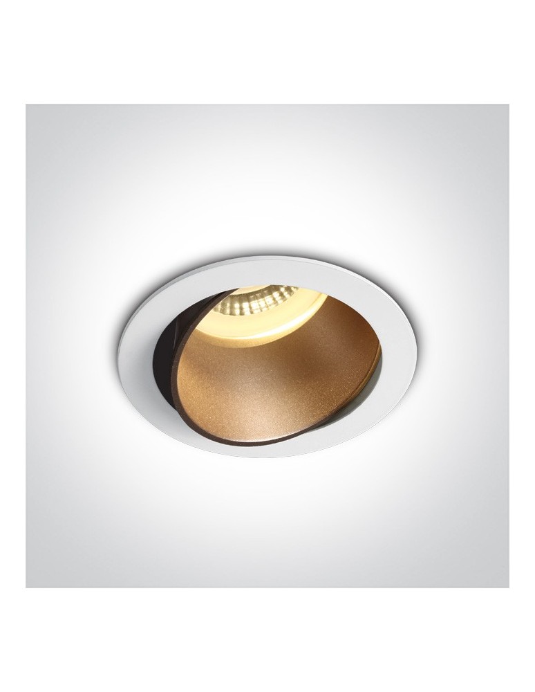 Round flush-mounted lamps - One Light LED bedroom lamp white brass Vitali 11105M/W/BS - product kolory-swiatla.pl 1