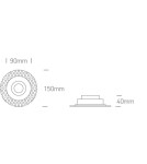 Frameless flush-mounted lamps - trimless - One Light recessed adjustable drop in white Cholargos 11105UTR/W - product 3