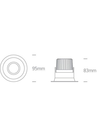 One Light Koropi 11107FD/B/W adjustable black drop in. - product 2
