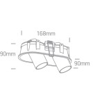 Recessed ceiling spotlights - One Light LED lamp black double Kasandria 11207C/W/W - product 2