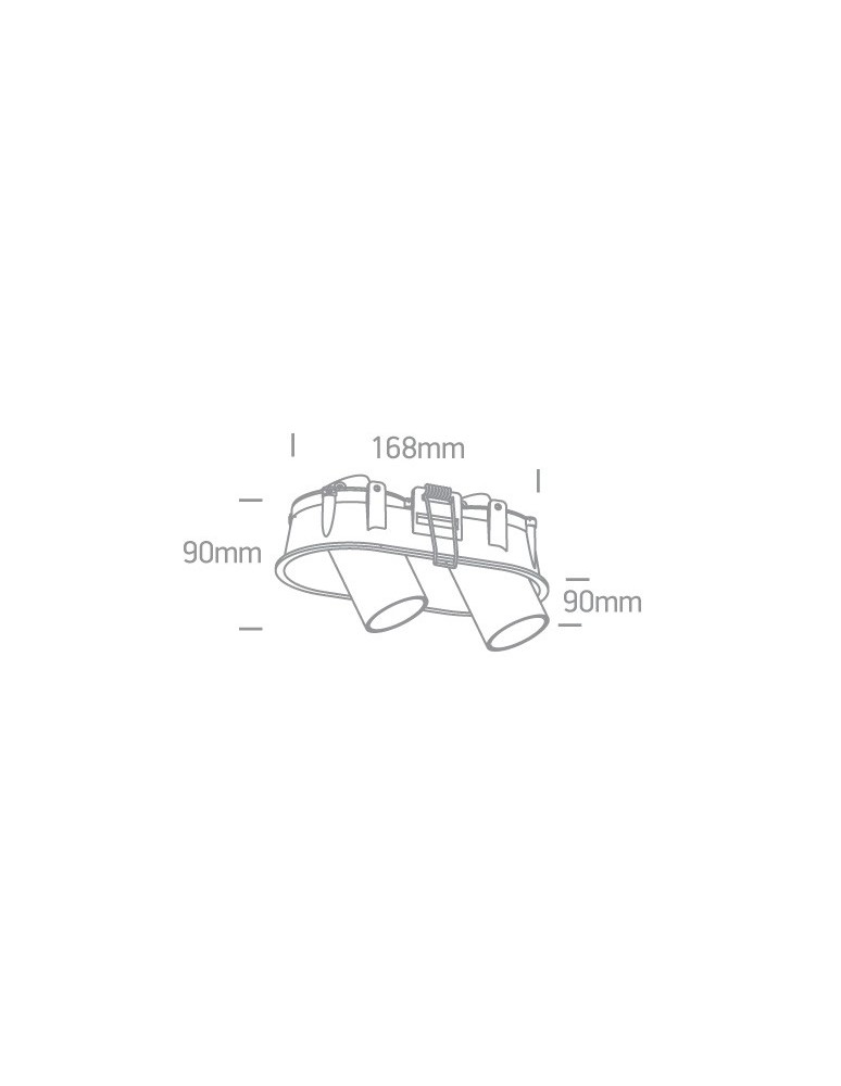 Recessed ceiling spotlights - One Light LED lamp black double Kasandria 11207C/W/W - product kolory-swiatla.pl 2