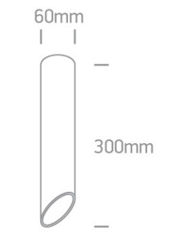 One Light Lampa sufitowa rura czarna Litochoro 12105E2/B/GL - produkt 2